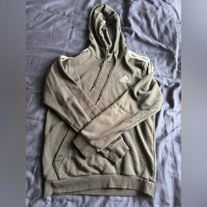 adidas Men's Black Crewneck Hoodie with White Shoulder Stripes